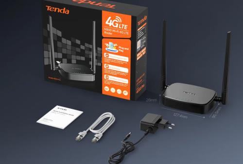 TENDA 4G03 2 PORT 10/100 300MBPS 2.4GHz 1xSIM 3G/4G KABLOSUZ ROUTER BEYAZ 4G  - Access Pointler ürünleri tekmarshop.com'da